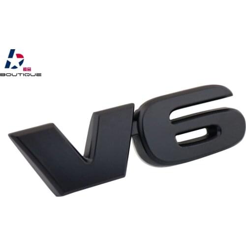 Black V6 V 6 for 05-18 Tacoma Tailgate Emblem Badge Sticker