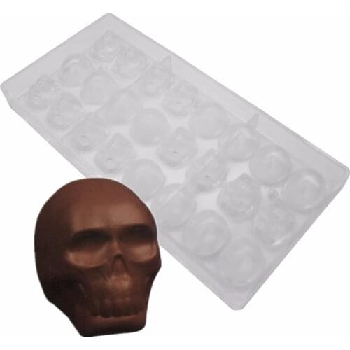 Poly Carbonate Skull Chocolate Mold 3D Skull Halloween Candy Mold