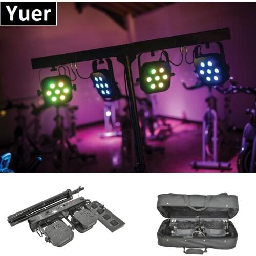 Hot Sale LED Par Kits 7X10W RGBW 4IN1 DMX 512 Control Dj LED Par Light With Light Stand and Foot Controller For Stage Wedding Dj