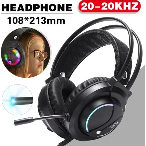Gaming Headset Gamer Headphones 7.1 Surround Sound Stereo Earphones USB Microphone LED Light PC Gamer