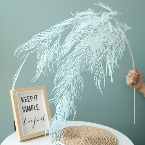 3 Pcs/lot 118cm Artificial Plants Plastic Branch Phoenix Smog Leaf for Home decoration Wedding flower wall Fake plants decor