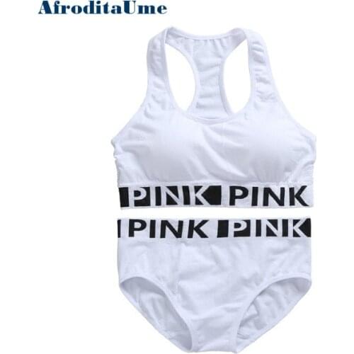 AfroditaUme Women White Underwear Comfortable Wireless Loungewear Lingerie Padded Bra Set vs Fitness Bras Sets