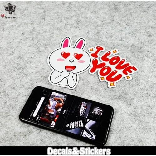 NO.LN229 Cartoon Cute Rabbit LOVE YOU MOTO GP Reflective Sticker Car Sticker Decals Racing Stickers Motorcycle Windshield Bike
