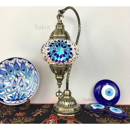 Moroccan lamps retro romantic night light on a small bedroom restaurant hotel bar Turkish handmade glass small desk lamp