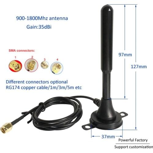 35dbi Antenna Omnidirectional Copper Magnetic Antenna with GSM / 3G 2.4G Wifi 315Mhz LTE 4G Default 3M Cable SMA Male 1PCS