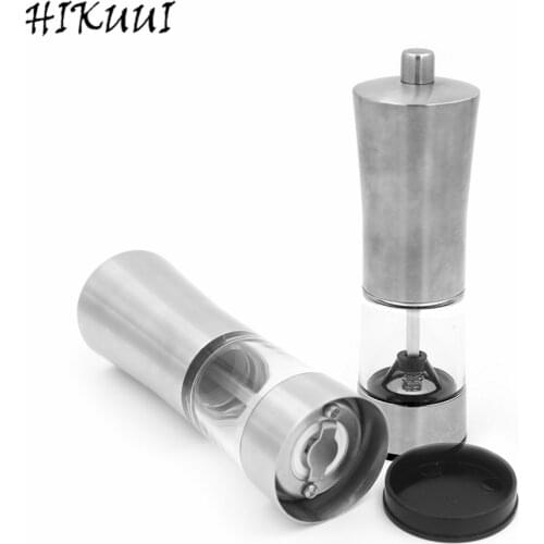 Stainless Steel Pepper Grinder Kitchen Accessories Salt Mill Manual Grinding Spices Bottle Cooking Tools
