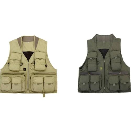 Multi Pocket Outdoor Photography Hunting Fishing Vest Jacket for Outdoor Camping Hiking Climbing Travel Equipment Accessories