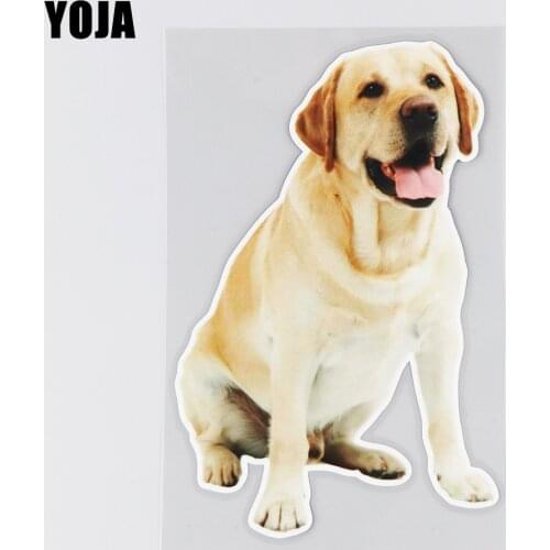 YOJA 11.6×18.3CM Cute Labrador Rear Windshield Stickers Animal Body Decoration Car Accessories 19B-0034