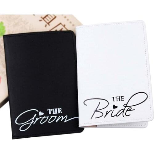 New Bride&Groom Lovers Passport Covers Card Case Women Men Travel Credit Card Holder Travel ID&Document Passport Holder