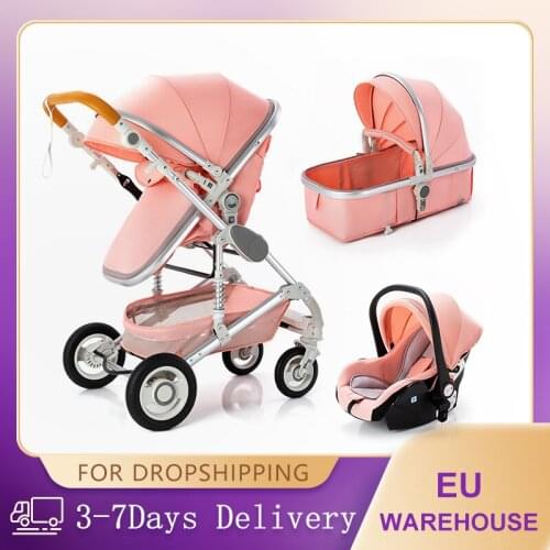 Newborn Baby Stroller Folding Strollers 3 in 1 Multifunctional Baby Trolley Walker High Landscape Portable Travel Baby Carriage