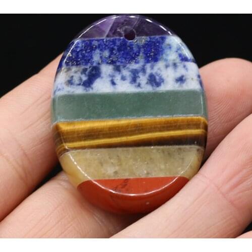 1pcs Natural Stone Reiki Heal Egg Shape Pendants Charms for DIY Necklace Earring Jewelry Making Women Gift Size 30x40mm