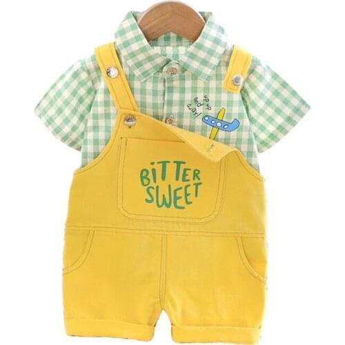 New Summer Outfits Baby Boys Clothes Children Cotton Casual Shirt Strap Shorts 2Pcs/sets Toddler Fashion Costume Kids Tracksuits