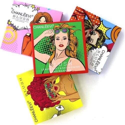 Blusher Powder Rouge Cheek Makeup Fashion Girl Art Painting Cosmetics Blush Eye Shadow Face Gream Pressed Powder TSLM1