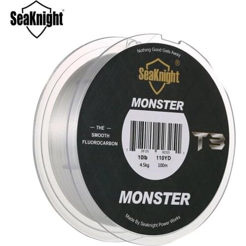 SeaKnight Triple Fluorocarbon Structure Fluorocarbon Fishing Line T3 100M Monofilament Leader Line 1.4-8.2KG