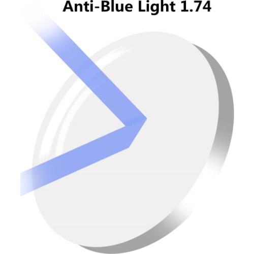 1.74 Index Ultra-Thin Blue Rays Blocking Resin Lens Scratch Resistant Anti Blue Light Computer Myopia Hyperopia Optical Lens