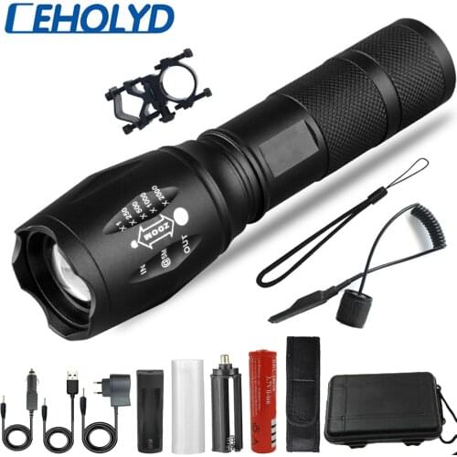 Ultra Bright Led Flashlight Zoomable L2/V6 Waterproof Hunting Cycing Torch 18650 Or AAA Battery For Camping Light 10000LM