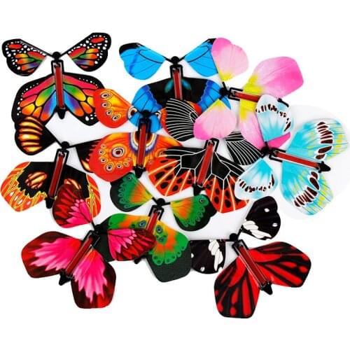 Magic toys hand transformation fly butterfly props multi-designs beautiful paper butterfly for kids& adults funny surprise toys