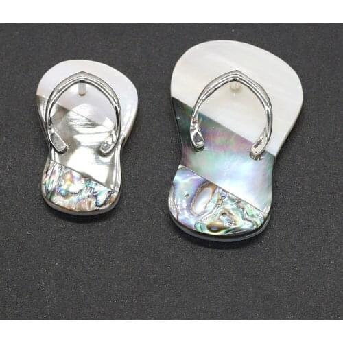New Charms Shoe Shape Pendant Natural Abalone Shell Pendant for Making Women Men DIY Jewelry Exquisite Necklace Gift