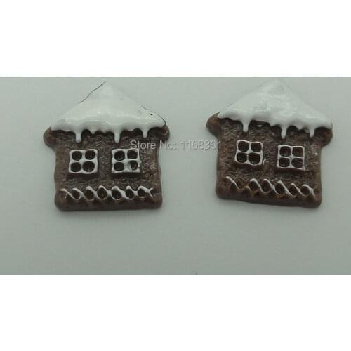 1pcs/lot resin flatback snow house 22mm Cabochons Scrapbooking Hair Bow Center DIY Christmas decration C109-4