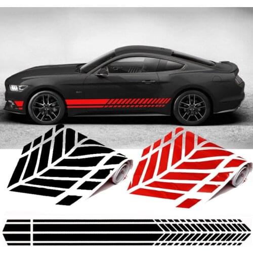 2PCS Car Side Stripes Long Stripe Auto Vinyl Film Wrap Stickers Automobiles Body DIY Wrap Car Accessories Car Styling Decals