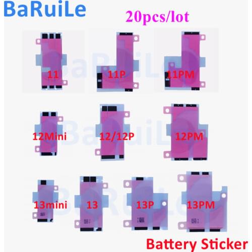 BaRuiLe 20pcs Battery Adhesive Glue Tape Anti-Static Sticker Strip For iPhone X /XS /XS MAX /XR / 11 pro Max / 11 Standard ship