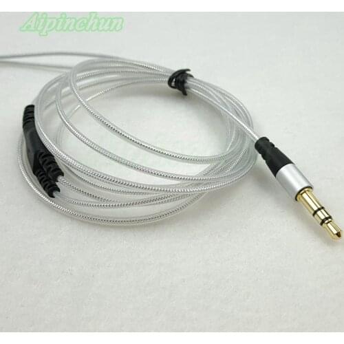 Aipinchun 3.5mm 3-Pole Line Type Jack DIY Earphone Audio Cable Headphone Repair Replacement Wire Cord Silver Color