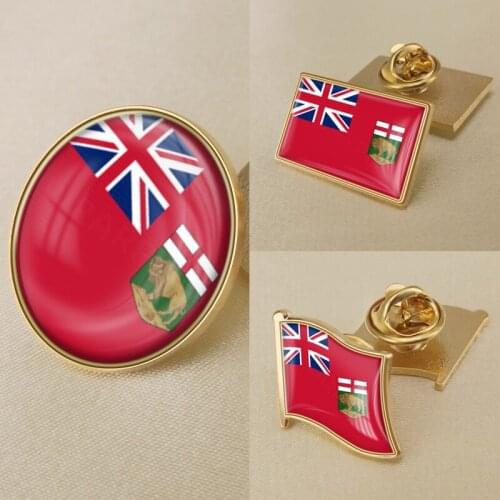 Manitoba of Canada Flag National Emblem Brooch Badges Lapel Pins