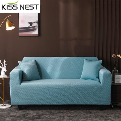 Covers For Sofas Elastic Plaid Solid Color Jacquard Chaise Longue Modern Living Room Couch 1 2 3 4 Seater With Rest Arm