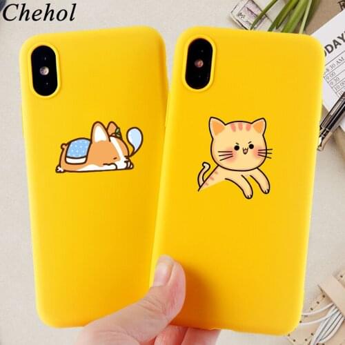 Cute Dog Phone Case for IPhone 11 Pro 8 7 6s Plus X XS MAX XR Cartoon Cat Cases Soft TPU Silicone Box Back Covers Accessories