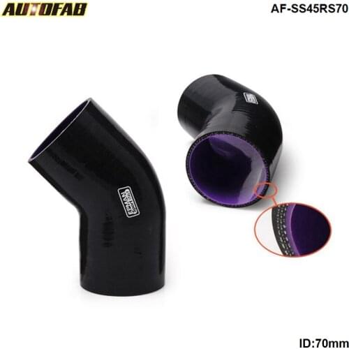 Black Silicone Hose Elbow 45 Degree 70mm For Honda Civic 06-11 AF-SS45RS70