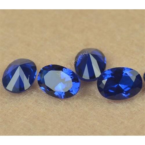 3x5~13x18mm sapphir-e 112# Deep Blue Stones Oval Brilliant Cut Synthetic Spinel Loose Gems For DIY Jewelry