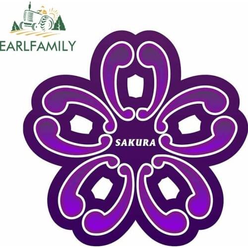 EARLFAMILY 13cm x 12.7cm For Sakura Personality Car Stickers Auto Car Assessoires Decal Vinyl Material Waterproof Decoration