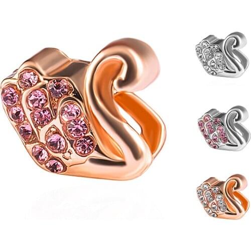 HPXmas Wholesale 5pcs/lot Diy Bracelet Making Fashion Metal Little swan shape Space Beads For Jewelry Fit Bracelet Jewelry H30