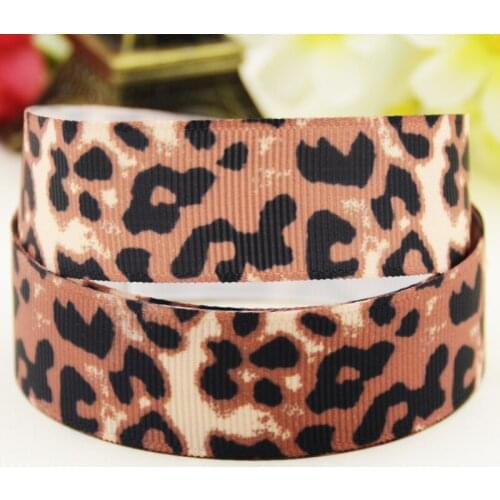 22mm 25mm 38mm 75mm Leopard print Cartoon pattern printed Grosgrain Ribbon party decoration 10 Yards X-03882