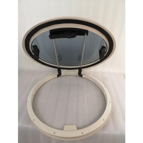 625mm Diameter Round Marine Grade Nylon Boat Deck Hatch Window With Tempered Glass and Trim Ring