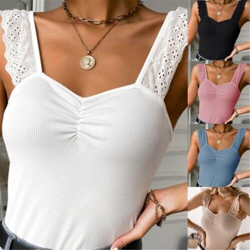 Summer Sexy V-neck solid cotton women Sleeveltank top Solid Fashion Office elegant ruffled sleeves female basic short top female