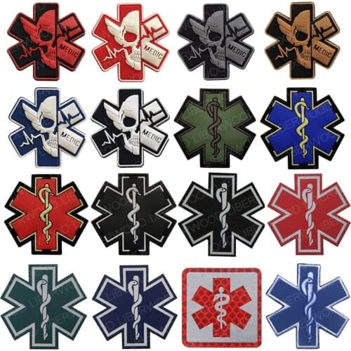 3D PVC Medical PARAMEDIC MED Patches IR Infrared Tactical Military MEDIC Rescue Patch Combat Rubber Badge For Caps Backpack