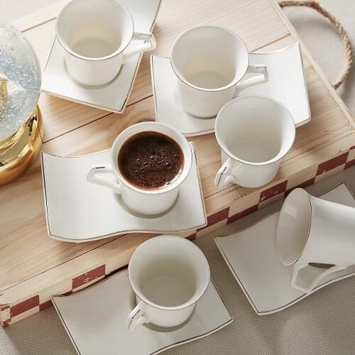 Laura Set of 6 Coffee Cups Nespresso Turkish Coffee Set 6 Cups 6 Plates Arabic Coffee Set