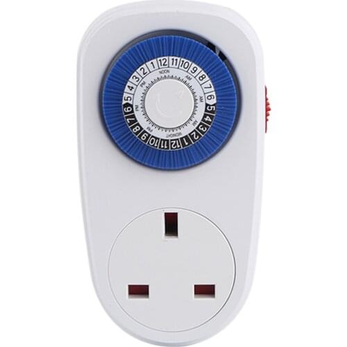 Electric Save Time Light Switch Scheduling Wall Plate Socket 24H Interval UK