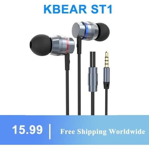KBEAR ST1 1DD in Ear Earphone Running Sport Technology HIFI Headset With Mic Earplug KBEAR Knight Stellar