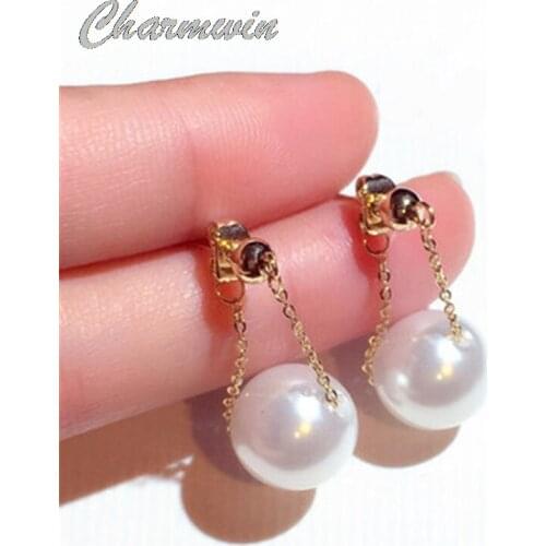 New Simple Dangle Earrings For Women Drop Earrings Korean Fashion Jewelry Classic Imitation Pearl Earrings Female