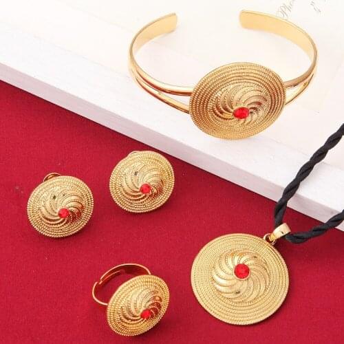 New Ethiopian 24K Gold Set Jewelry Gold Color Habesha African Wedding Bride Eritrea Set
