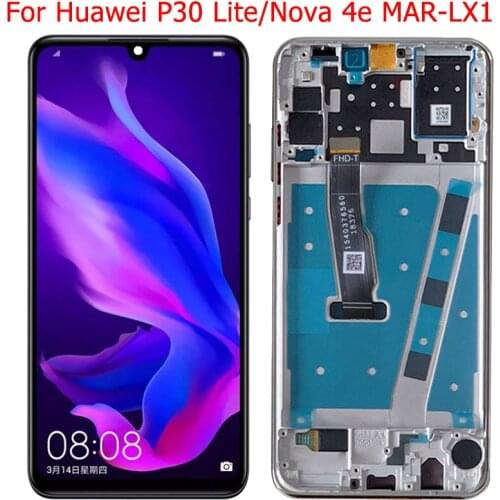 Original Nova 4e LCD For Huawei P30 Lite LCD Display Screen Frame MAR-LX1 MAR-LX2 MAR-AL01 Touch Screen Digitizer Panel Assembly