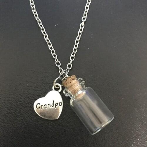 Memorial Necklace for Daughter/Aunt/Uncle/Brother/Dad/Mom/Grandma/Grandpa/Son/, Urn Vial Necklace for Ashes, Cremation Jewelry