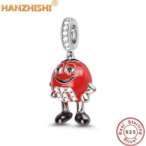 925 Sterling Silver Cartoon Red Insect Pendant Charm Beads Fits Original Pandora Bracelet Necklace DIY Jewelry Accessories 2021