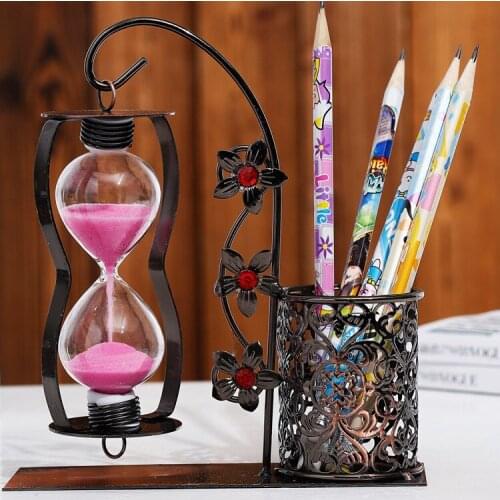 G1401 single hanging pen holder hourglass creative gift hourglass timer birthday gift creative home gift