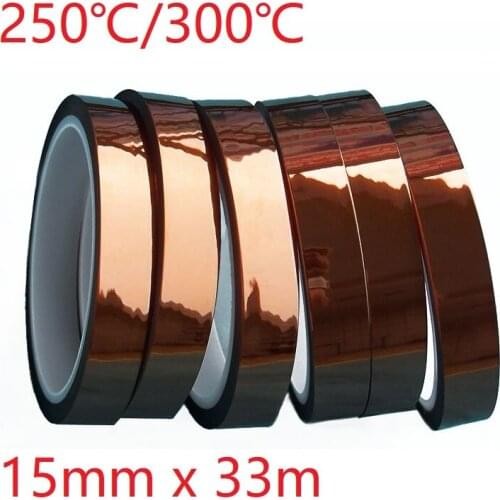 15mm x 33m Polyimide Adhesive Tape BGA PCB 3D Printing Board Protection High Temperature Heat Resistant Electronic Insulation