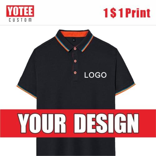 YOTEE Short-sleeved Polo Color Collar Embroidery Logo Customized Personal Company Group Fashion Polo Shirt For Men And Women