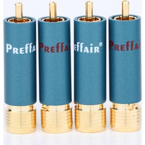 Preffair R1722 4pcs/lot Gold-plated HiFi Audio RCA Plug Connectors RCA Terminal Jack