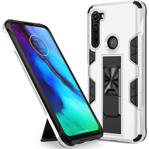 Luxury Armor Bracket Phone Case For Motorola G G7 G8 Power 5G Plus Lite E 2020 One Fusion Hyper Stylus E6S Fast Invisible Cover